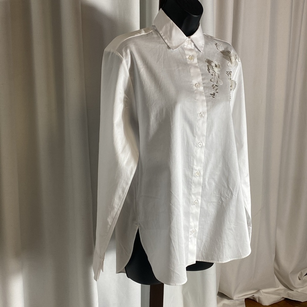 Zara JEWEL FLOWER SHIRT ZW COLLECTION Size S - Picture 10 of 15